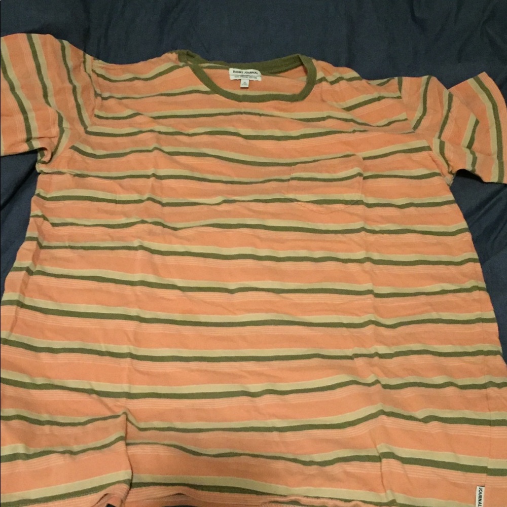 Banks journal pink green and white cotton t-shirt